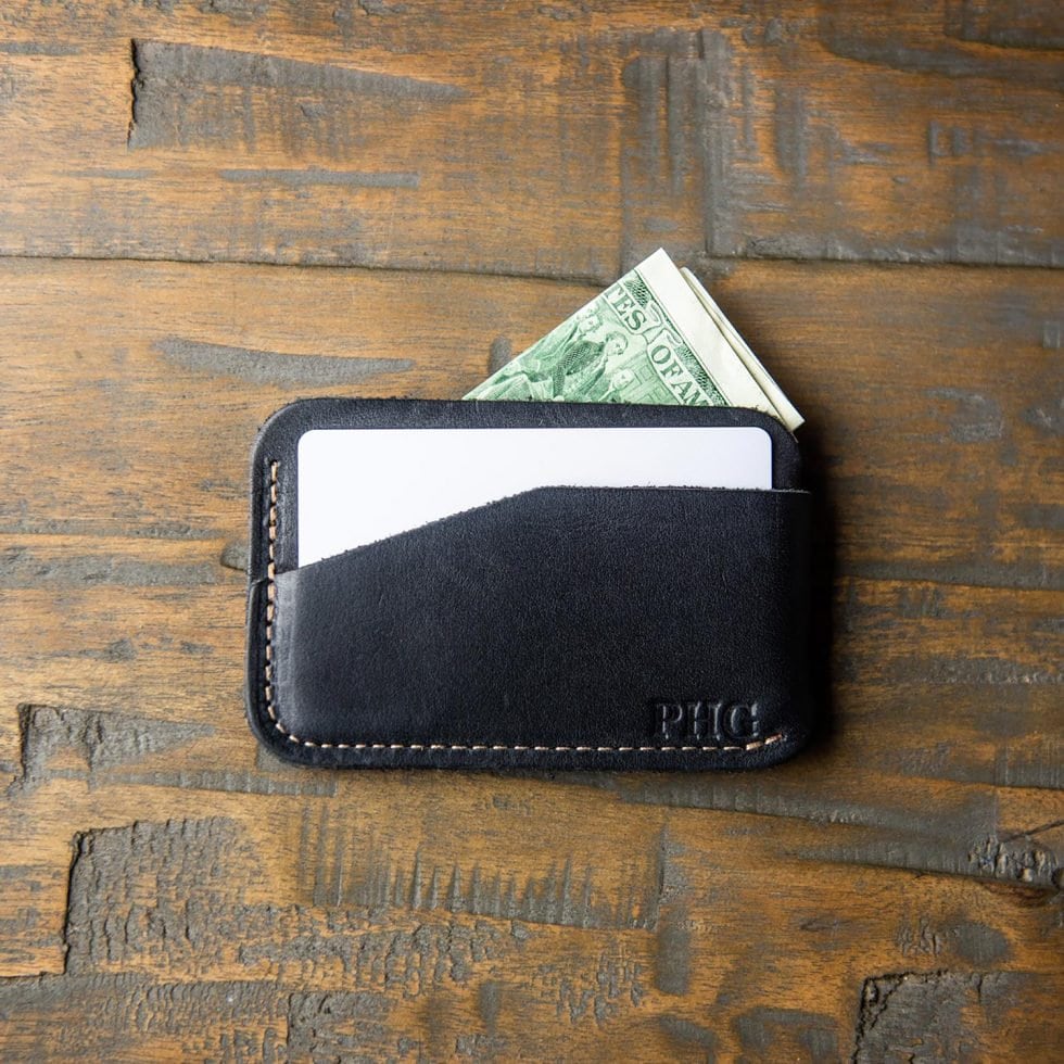 Gifts for Him- Minimalist Wallet-Personalized Leather Front Pocket Wallet-Compact and Slim Full Grain Leather-Christmas-The Charleston