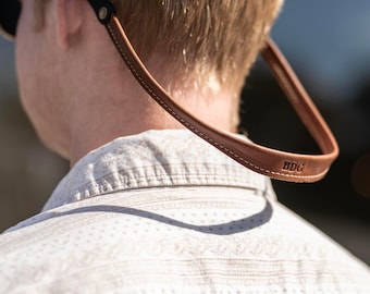 Personalized Full Grain Leather Sunglass Strap
