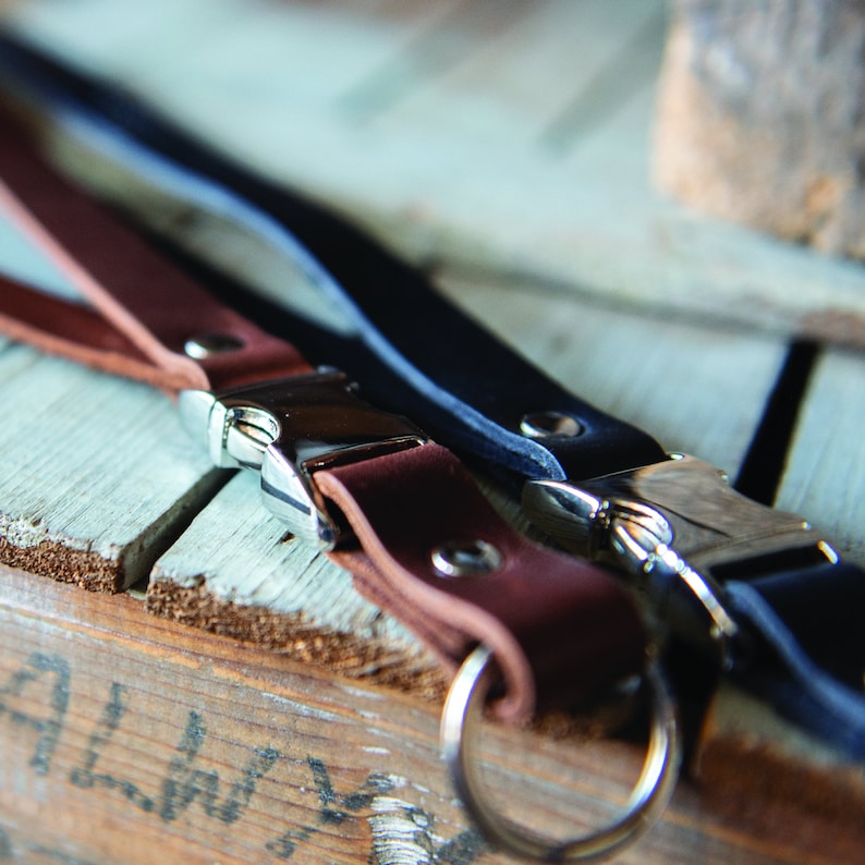 Personalized Fine Leather Lanyard-Custom Keychain-Teacher Lanyard w/ Engraved Monogram-Christmas Gift-Gift for Him-The Engineer image 2