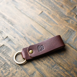 Personalized Leather Keychain Car Accessories-Backpack Clip-Graduation Gift-Groomsmen Gift t-Fine Leather Keyring-Unique Handmade-The Tucker image 6