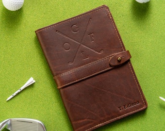 The Golf Inventors Personalized Fine Leather A5 Moleskine Journal Diary-Golfers Notebook-Gift for Him-Christmas Gift Stocking Stuffer