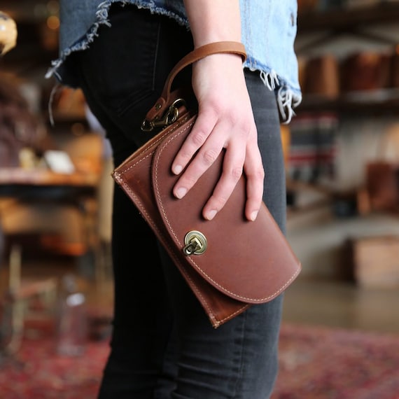 Embossed Leather Clutch