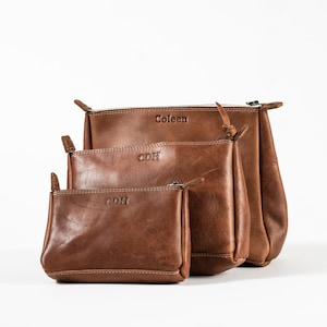 Personalized Full Grain Leather Make Up Bag-The Audrey image 5