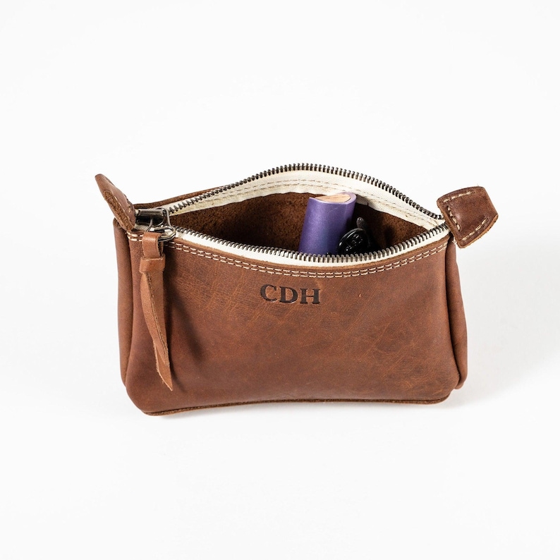 Personalized Full Grain Leather Make Up Bag-The Audrey image 13