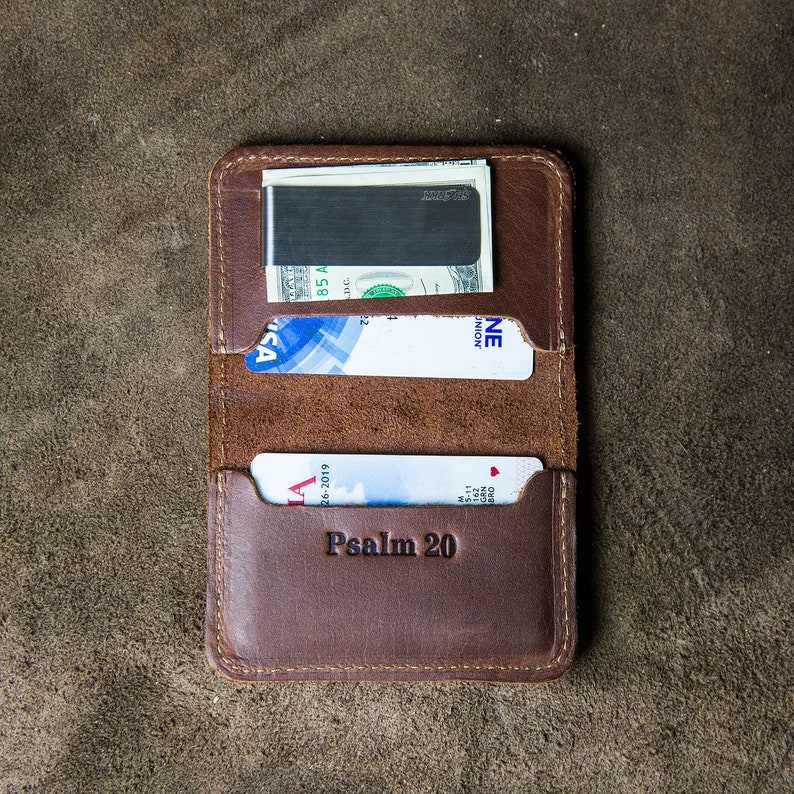 Personalized Fine Leather Bifold Money Clip Wallet Money Etsy - image 0