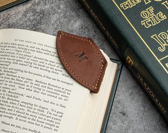 Full Grain Leather Personalized Corner Bookmark - The Inkling