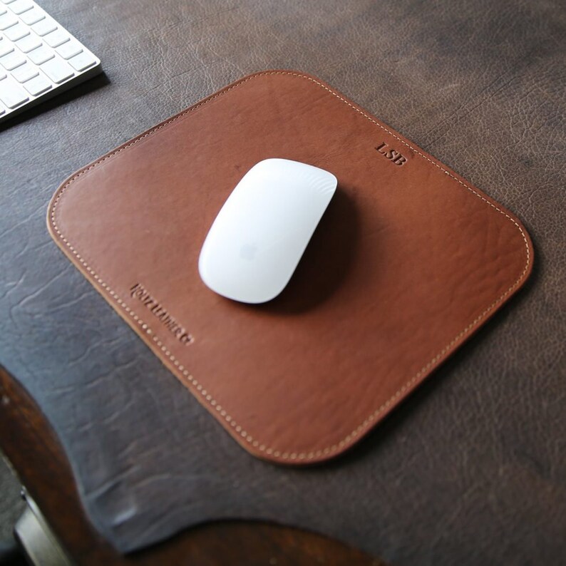 Christmas GiftPersonalized Fine Leather Mouse Pad Mousepad Office Desk Pad corporate gift business ,Gifts for Him Gifts for Her Architect Brown