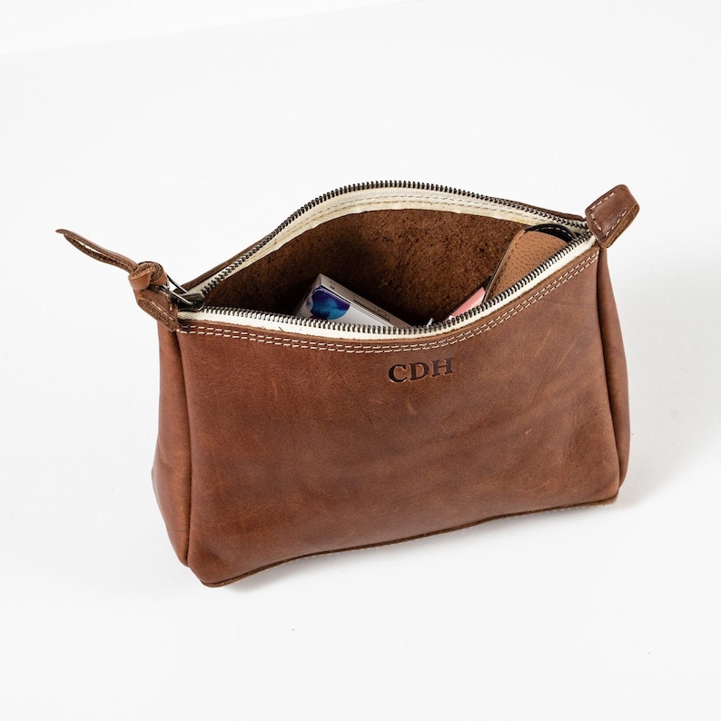Personalized Full Grain Leather Make Up Bag-The Audrey image 14