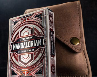 mandalorian card sleeves Star Wars the Dark Side Theory 11 Card Deck With Personalized Full Grain  Leather Card Sleeve