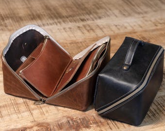Full Grain Leather Toiletry Bag-No. 307 Porter Dopp Kit