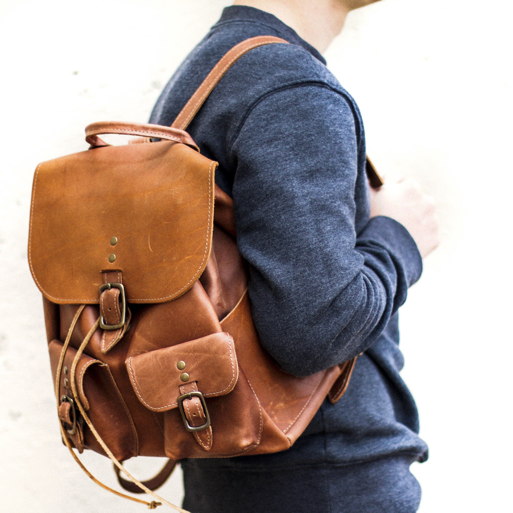 Personalized Leather Backpack Purse Bag-Bridesmaid | Etsy