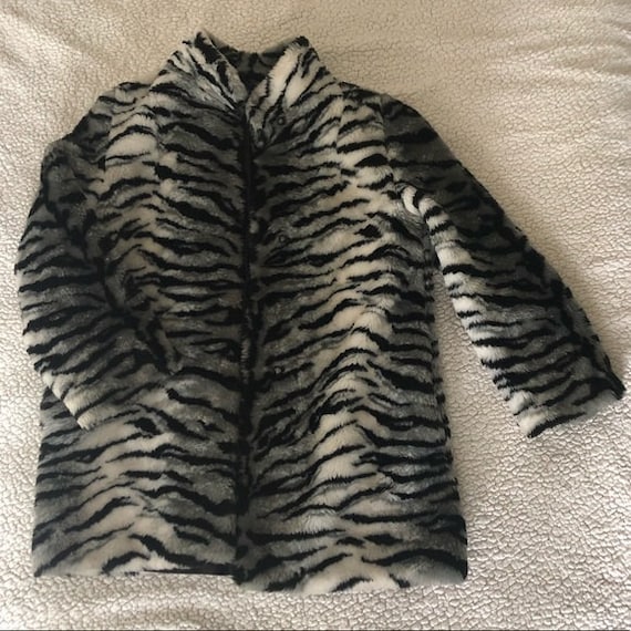 Tiger Print Faux Fur Jacket