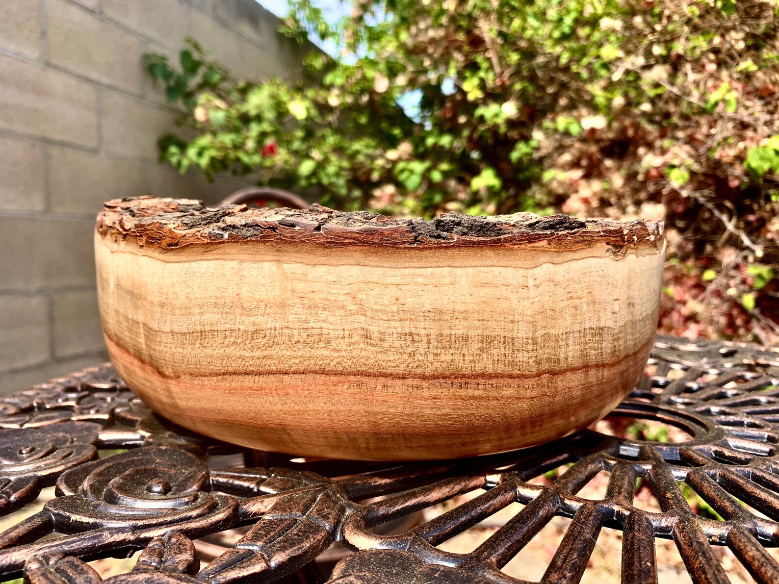 Large curly carob live edge wood bowl Etsy