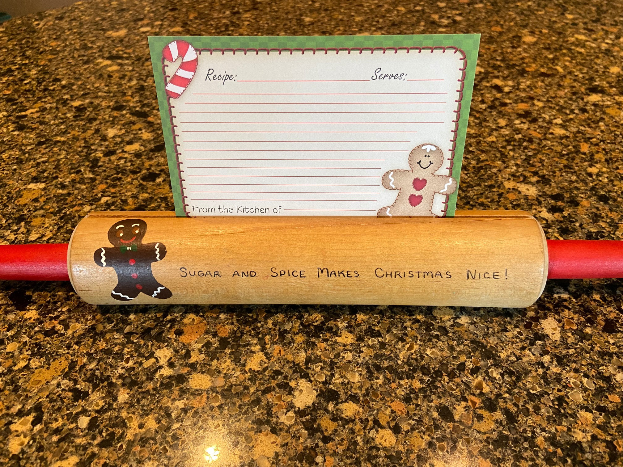 Rolling Pin Recipe Card Holder Etsy