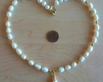 Pearl and Gold 18in Necklace