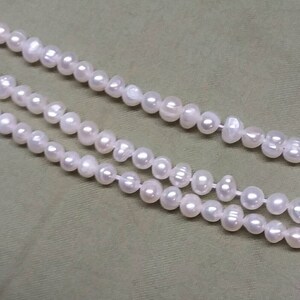 4-6mm Freshwater pearls, white, Potato shape--14.5in Strand (roughly 74 pearls)
