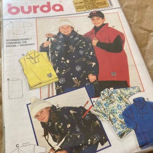 VINTAGE BURDA 90&#39;s Children&#39;s Unisex Winter Wear Fleece / Sweatshirt / 1/4 Zip / Vest / Bodywarmer sewing pattern #3968 Aged 6 - 16