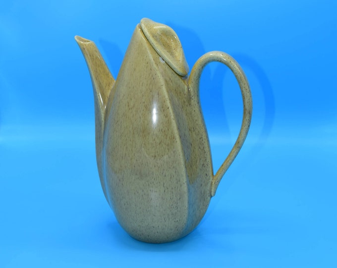 Laurel California USA Pottery Coffee Pot Vintage Seaside Pattern Brown