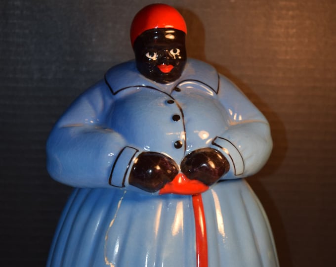 Mccoy Aunt Jemima Cookie Jar Vintage Hand Painted Mccoy Pottery Aunt Jemima Blue Dress Cookie