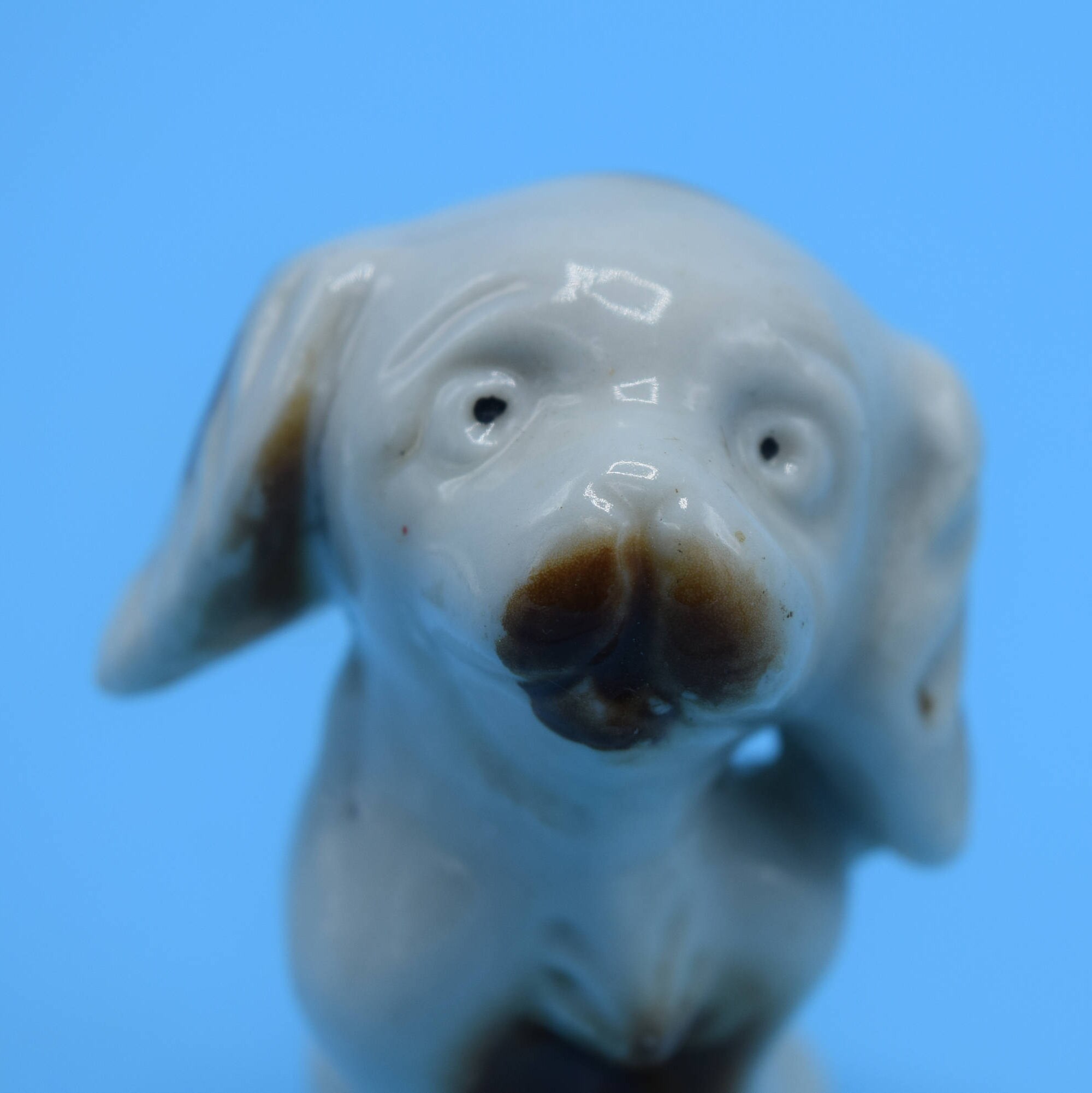 Miniature Japan Dog Figurine Vintage Ceramic Brown Spotted Dog Etsy