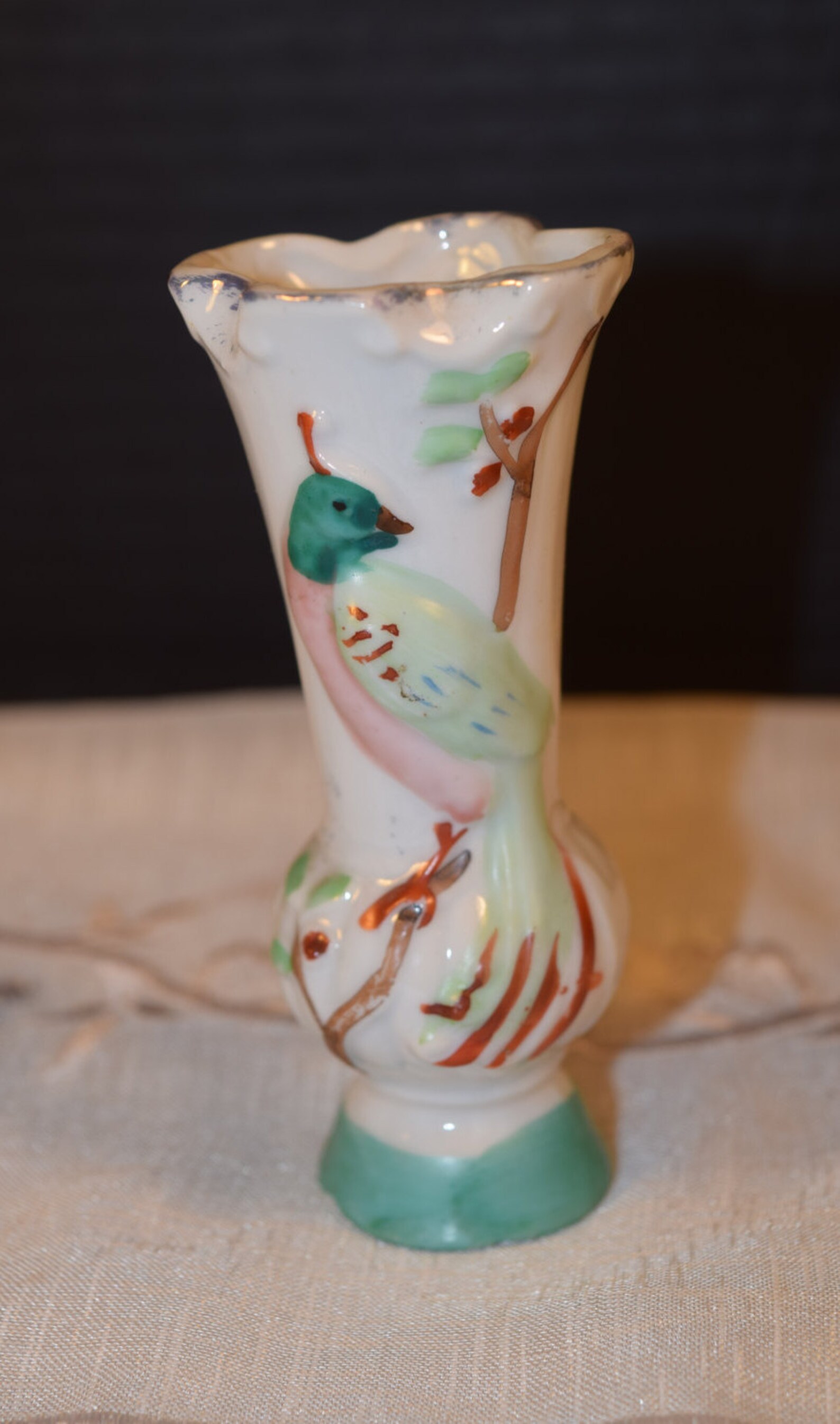 Japan Peacock Miniature Vase Vintage Pheasant Bird Hand Etsy