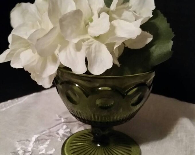 Bartlett Collins Green Sherbert Glass Manhattan Pattern Vintage Avocado