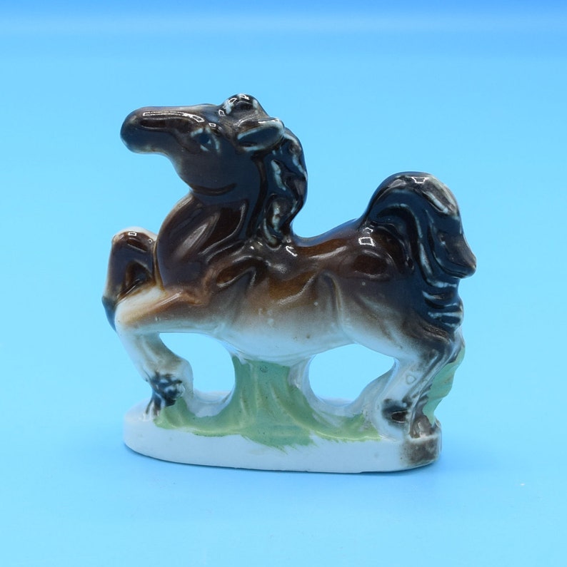 Ceramic Miniature Horse Figurine Vintage Japan Porcelain Mini Horse