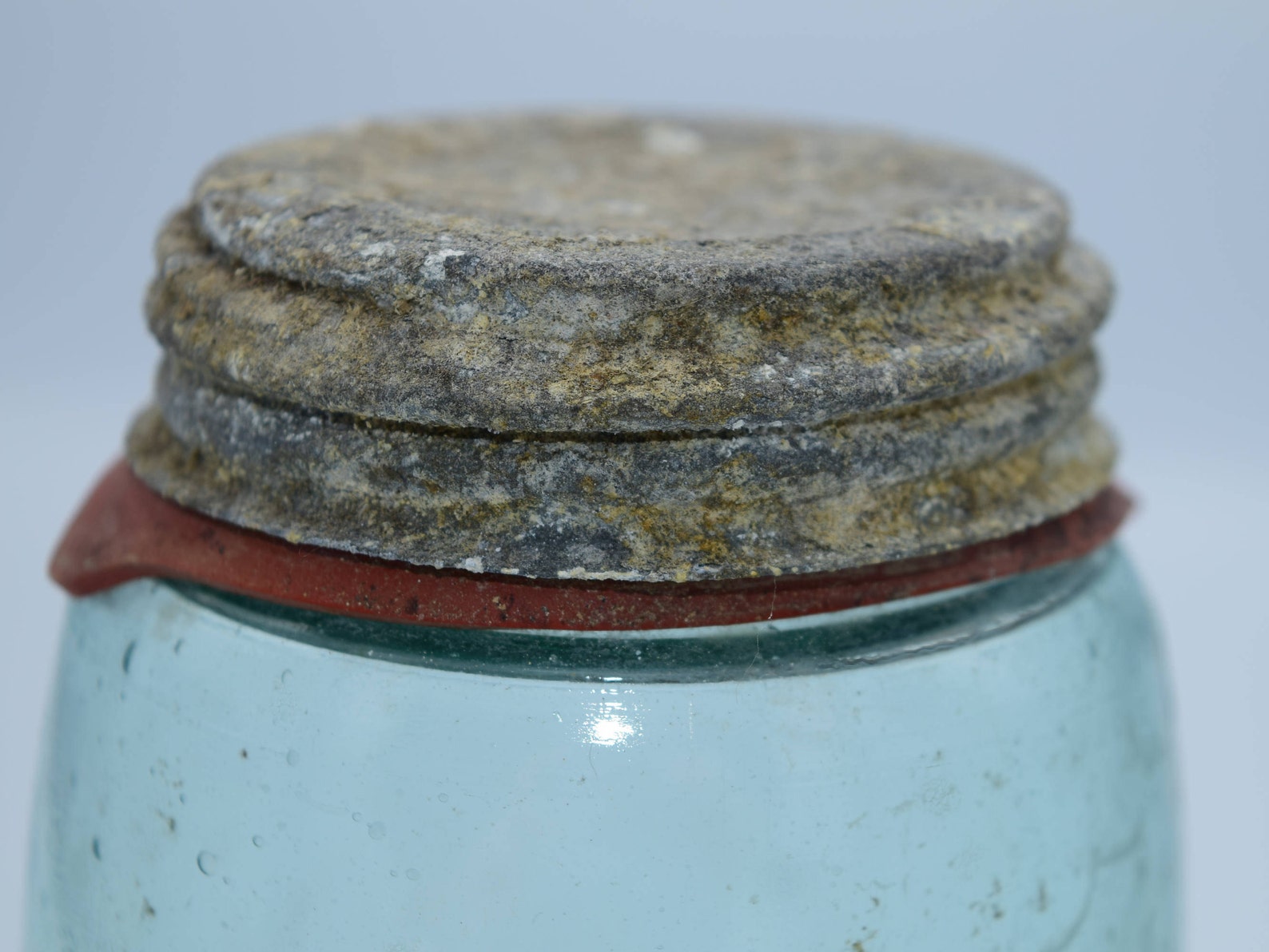 Ball Mason Jar Zinc Lid Vintage Quart Jar Triplel Blue Etsy