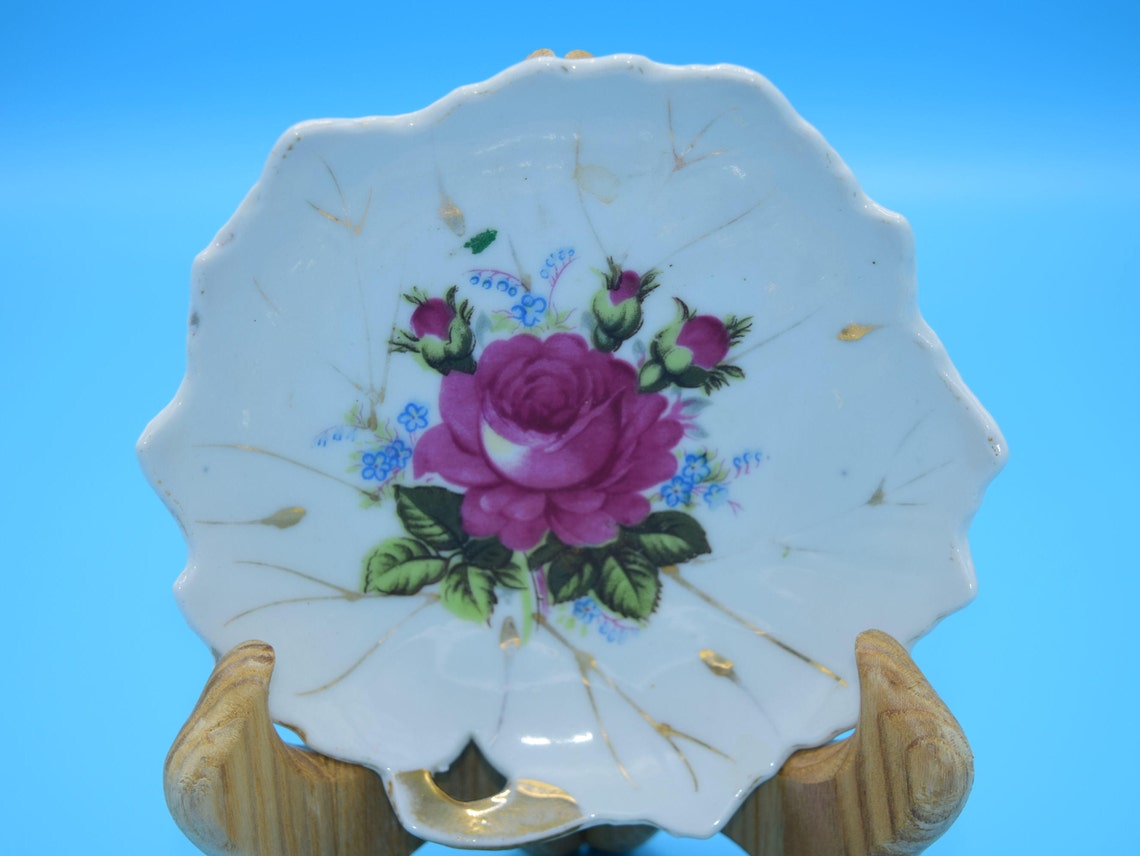 Japan Rose Snack Plates Set of 2 Vintage Leaf Shaped Bon Bon Etsy
