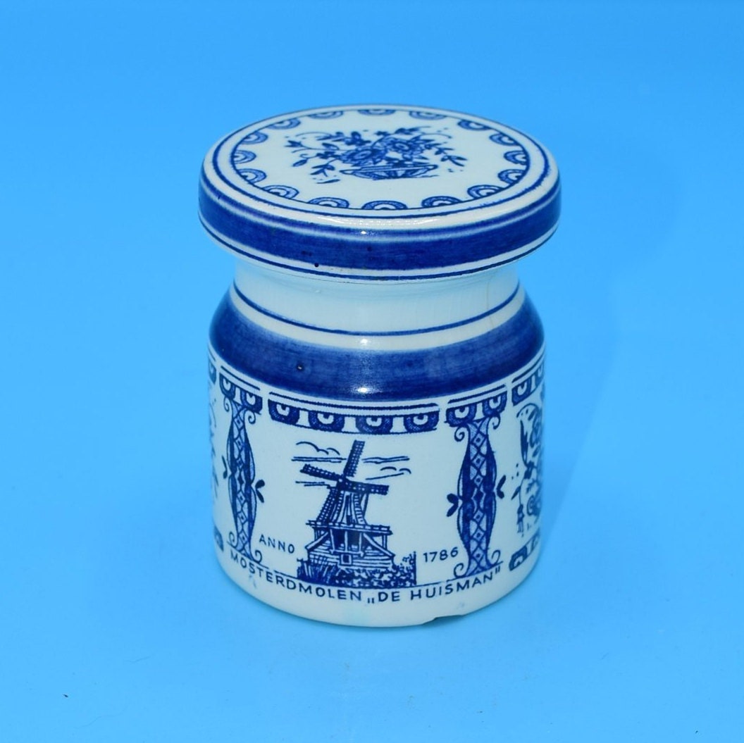 Delfts Blue And White Spice Jar Vintage Ceramic Peper Cork Lid Delfts Blue And White Spice Jar Vintage Ceramic Peper Cork Lid Container Kitchen Decor Holland Dutch Free