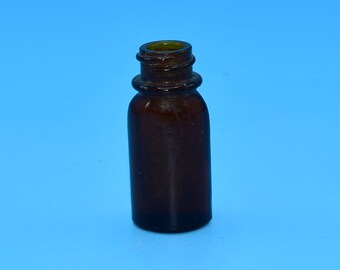 Brockway Glass Apothecary Small Brown Jar Vintage Tiny Medicine Brown Bottle Old Potion Vial Brockway Glass Company FREE SHIPPING