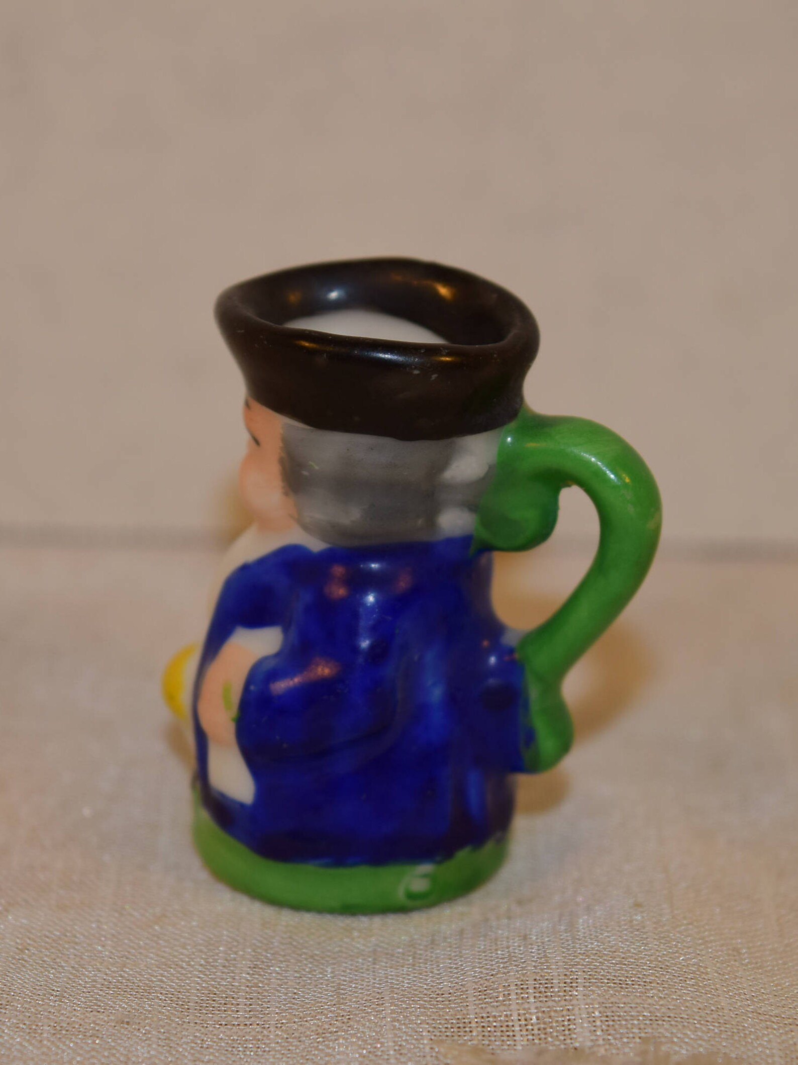 Miniature Toby Pitcher Vintage Blue Colonial Man Mini Creamer Tiny