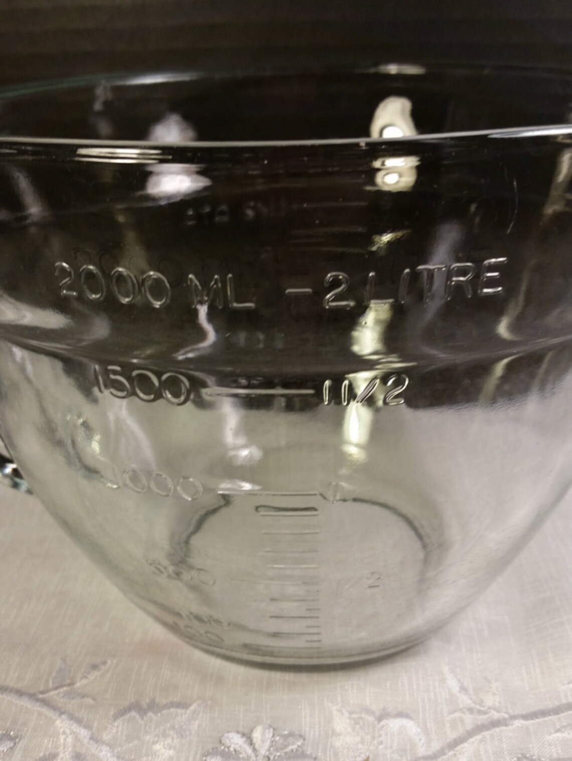 Anchor Hocking Large Glass Measuring Bowl Vintage Clear Glass Etsy