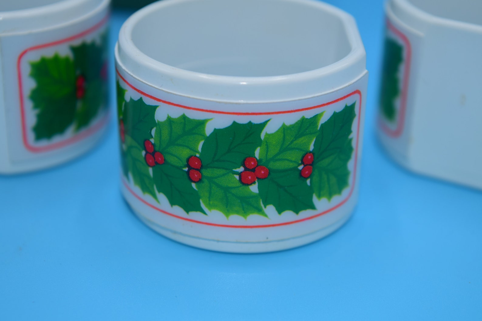 Hallmark Christmas Napkin Rings Vintage Holly Berry Christmas Etsy