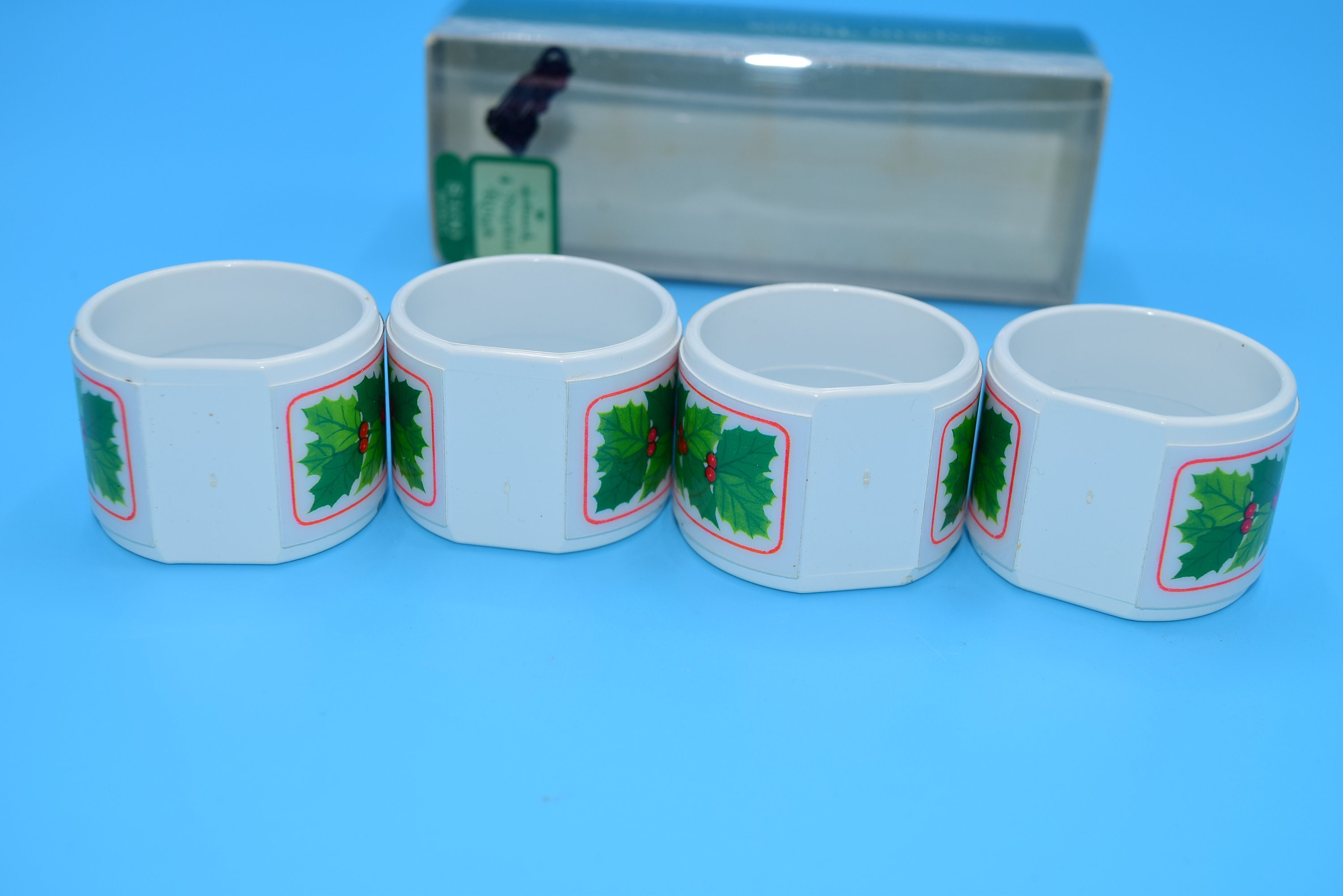 Hallmark Christmas Napkin Rings Vintage Holly Berry Christmas Etsy