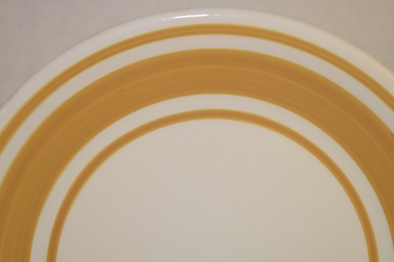 Keramos Italian Salad Plate Set of 4 Vintage Handmade in Italy Lunch Plates Yellow Trim Hostess Gift Housewarming Gift Wedding Gift