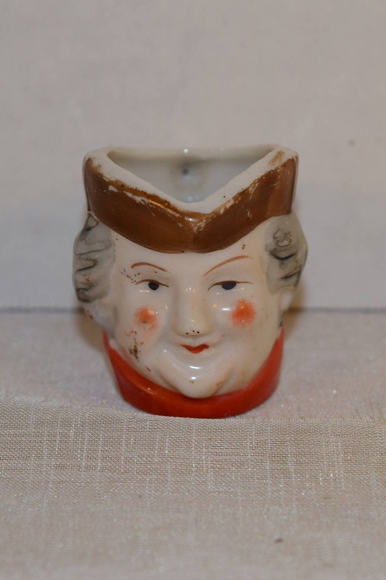 Miniature Toby Pitcher Vintage Colonial Man Head Jug Made in Japan Tiny