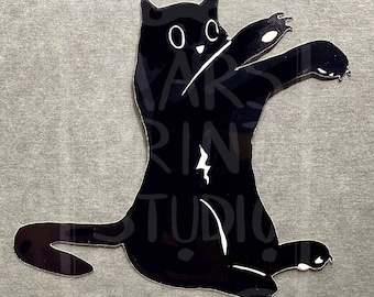 Pegatina de gato negro / Pegatina de gato vacío