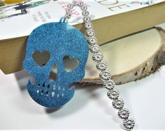 Skull Metal Book Mark, Book Lover Bookmark, Bookmark For Men, Metal Bookmark, Decorative Bookmark,  Book Lovers Gift, Readers Gift