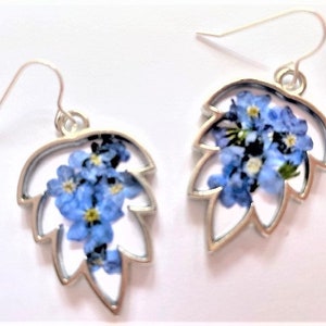Forget Me Not Earrings, Blue Silver Flower Earrings, Something Blue Earrings, Flower Earrings, Blue Earrings