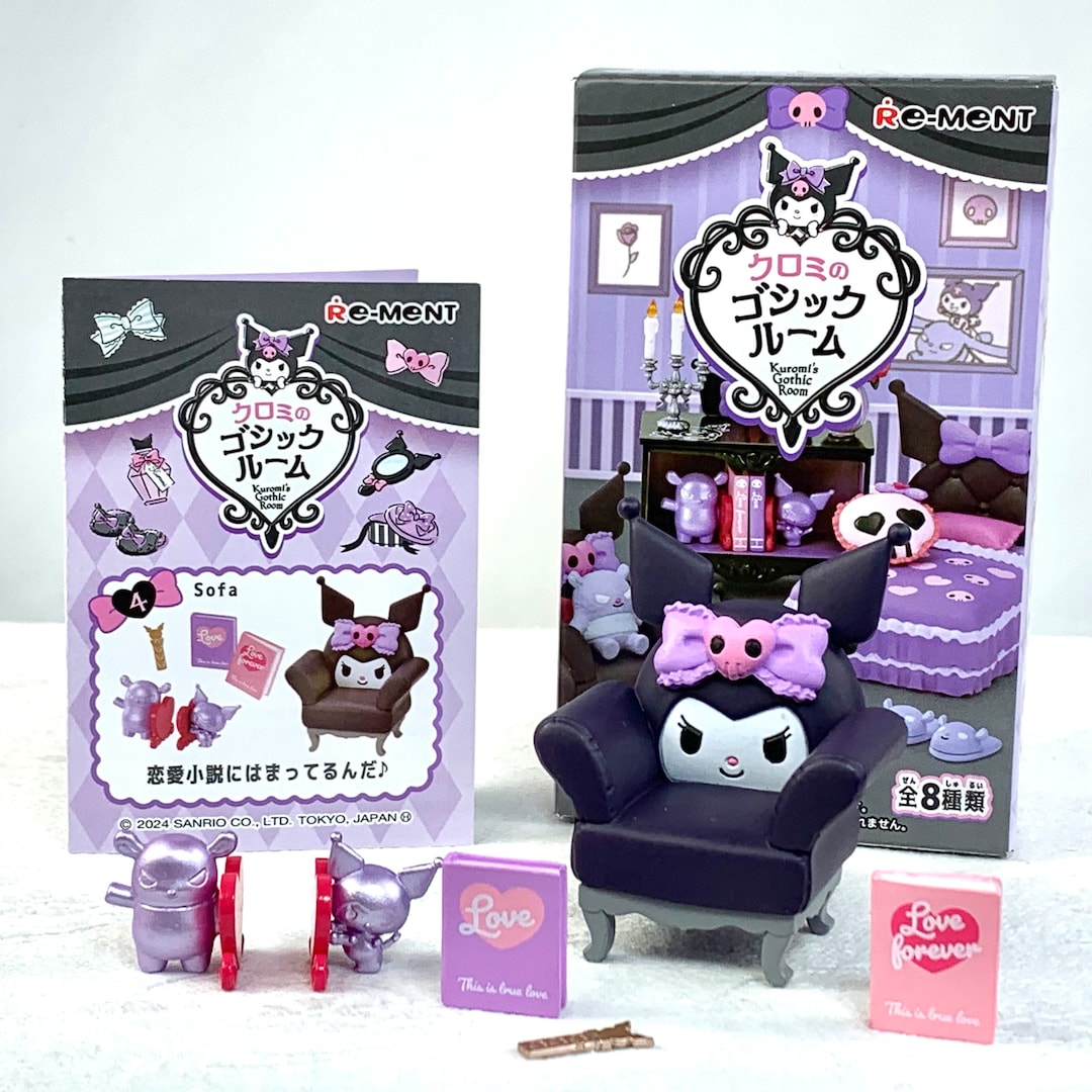2024 Re-ment Kuromi's Gothic Room Blind Box 4 Sofa Dollhouse Miniatures ...
