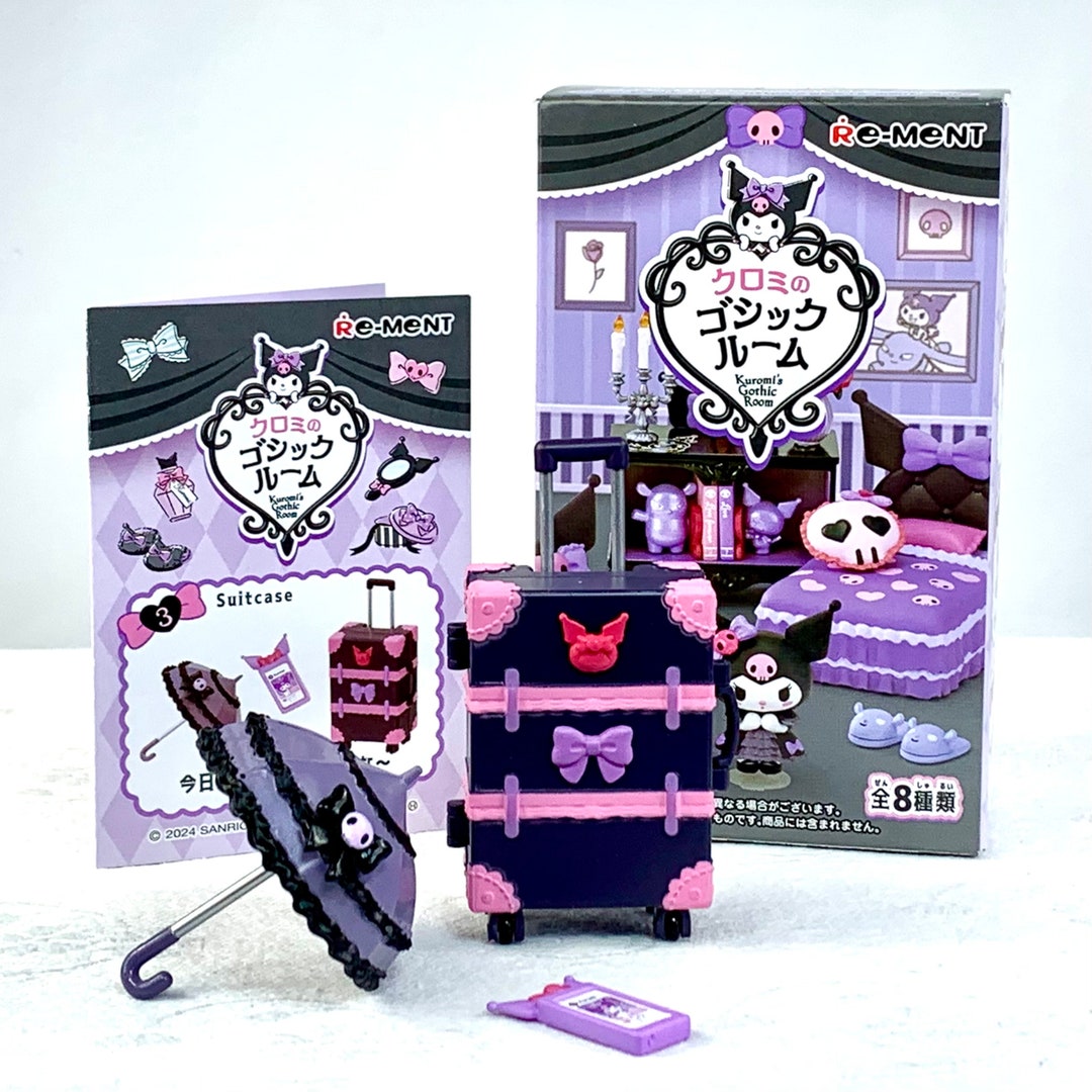 2024 Re-ment Kuromi's Gothic Room Blind Box 3 Suitcase Dollhouse ...