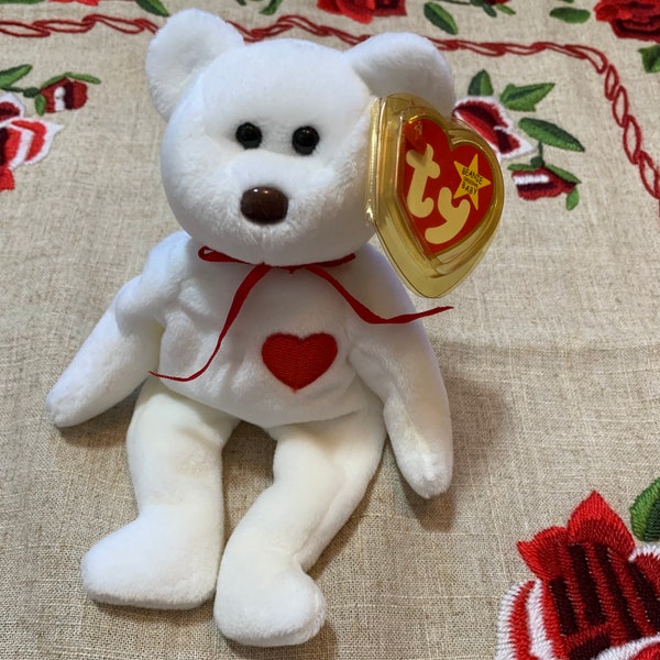 Rare Vintage 1994 TY Beanie Baby Valentino the Love Bear - Bring Love into Someone's Life Today
