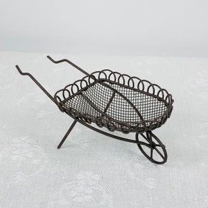 Vintage Miniature Wire & Mesh Wheel Barrel for Dollhouses or Mini ...