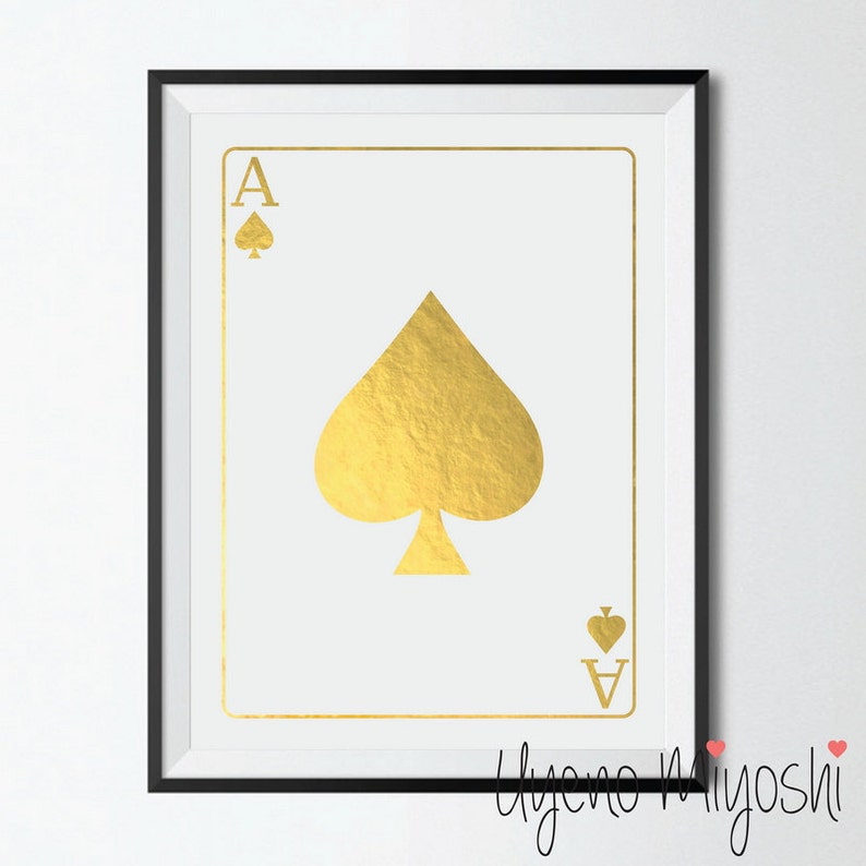 Ace of Spades Gold Foil Print Gold Print Custom Print in Etsy