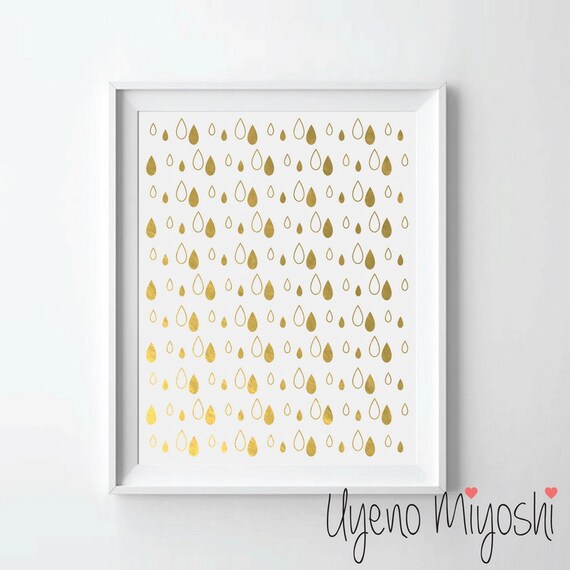 customised gold foil pattern print white