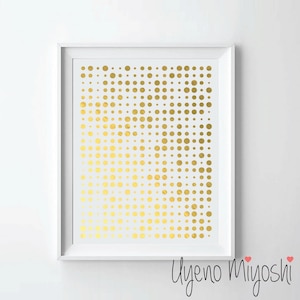 Polka Dot Pattern Gold Foil Print, Gold Print, Custom Quote in Gold, Illustration Art Print, Polka Dot Gold Print, Gold Foil Art Print