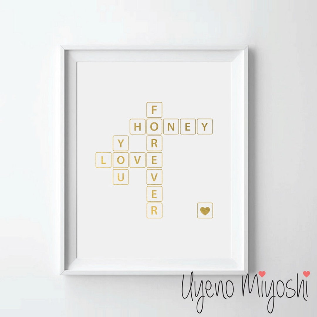 Crossword Puzzle III Style I Love You Forever Honey Gold Foil Print, Gold  Print, Art Print, Crossword Puzzle Scramble Gold Foil Art Print - Etsy