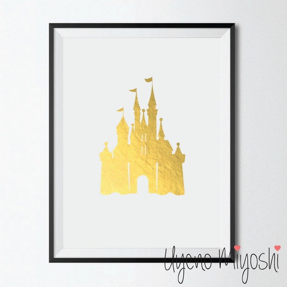 Disney Castle Ii Gold Foil Print Gold Print Custom Print In Etsy Disney Castle Ii Gold Foil Print Gold Print Custom Print In Etsy