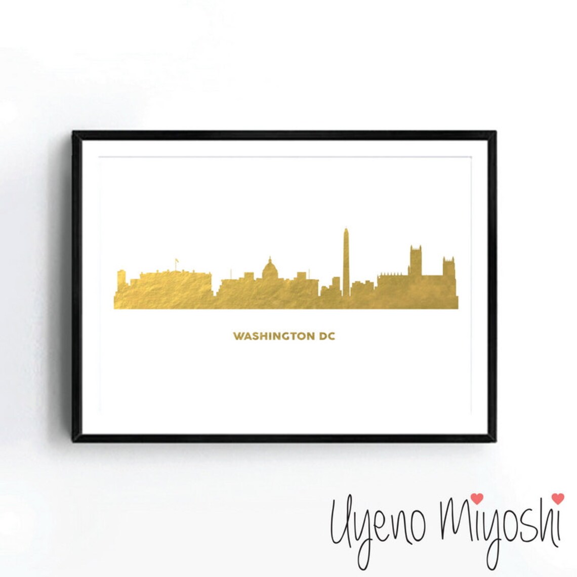 Washington DC Skyline Gold Foil Print Gold Print City Etsy